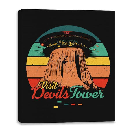 Visit Devils Tower - Canvas Wraps Canvas Wraps RIPT Apparel 16x20 / Black