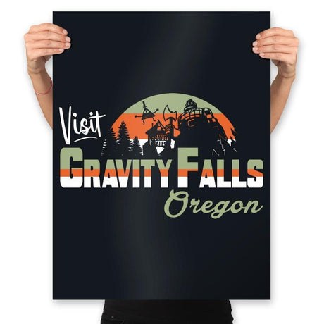 Visit Falls - Prints Posters RIPT Apparel 18x24 / Black