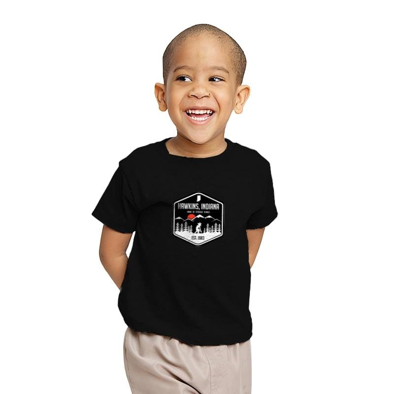 Visit Hawkins! - Youth T-Shirts RIPT Apparel X-small / Black