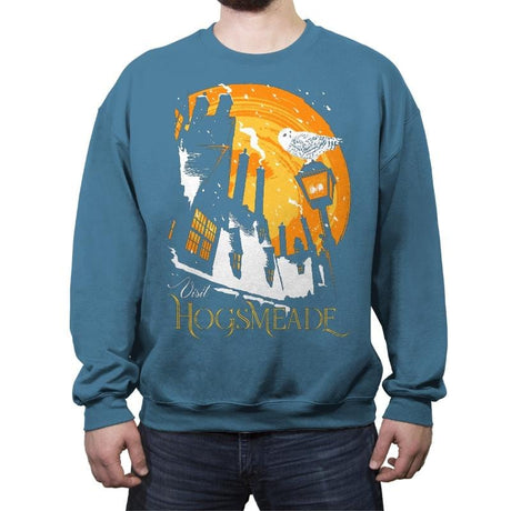 Visit Hogsmeade - Crew Neck Sweatshirt Crew Neck Sweatshirt RIPT Apparel Small / Indigo Blue