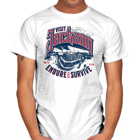 Visit Jackson - Mens T-Shirts RIPT Apparel Small / White