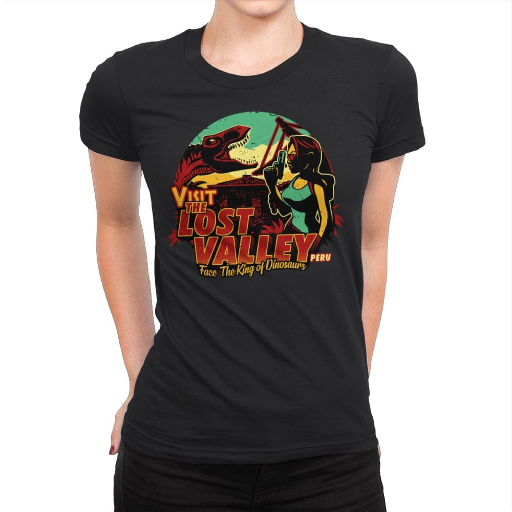 Visit Lost Valley - Womens Premium T-Shirts RIPT Apparel Small / Black