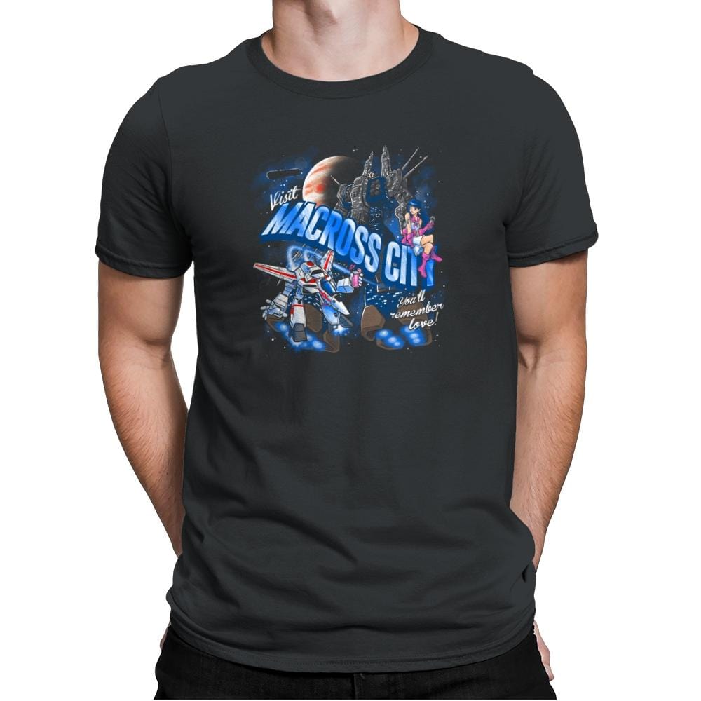 Visit Macross City Exclusive - Mens Premium T-Shirts RIPT Apparel Small / Heavy Metal