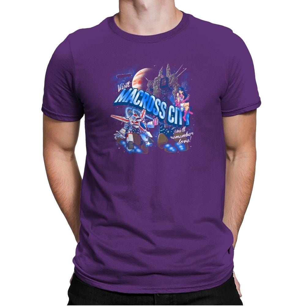 Visit Macross City Exclusive - Mens Premium T-Shirts RIPT Apparel Small / Purple Rush
