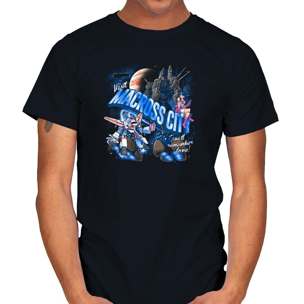 Visit Macross City Exclusive - Mens T-Shirts RIPT Apparel Small / Black