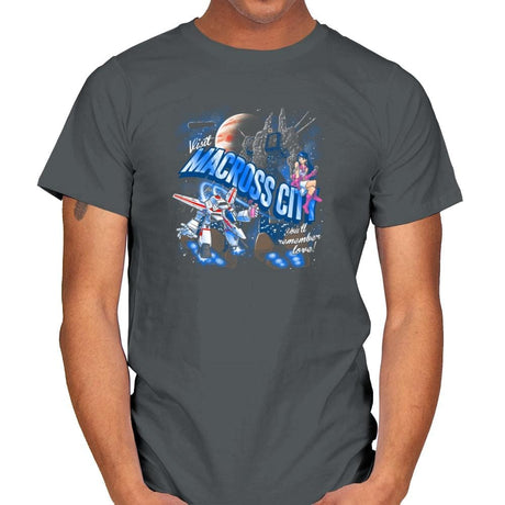 Visit Macross City Exclusive - Mens T-Shirts RIPT Apparel Small / Charcoal