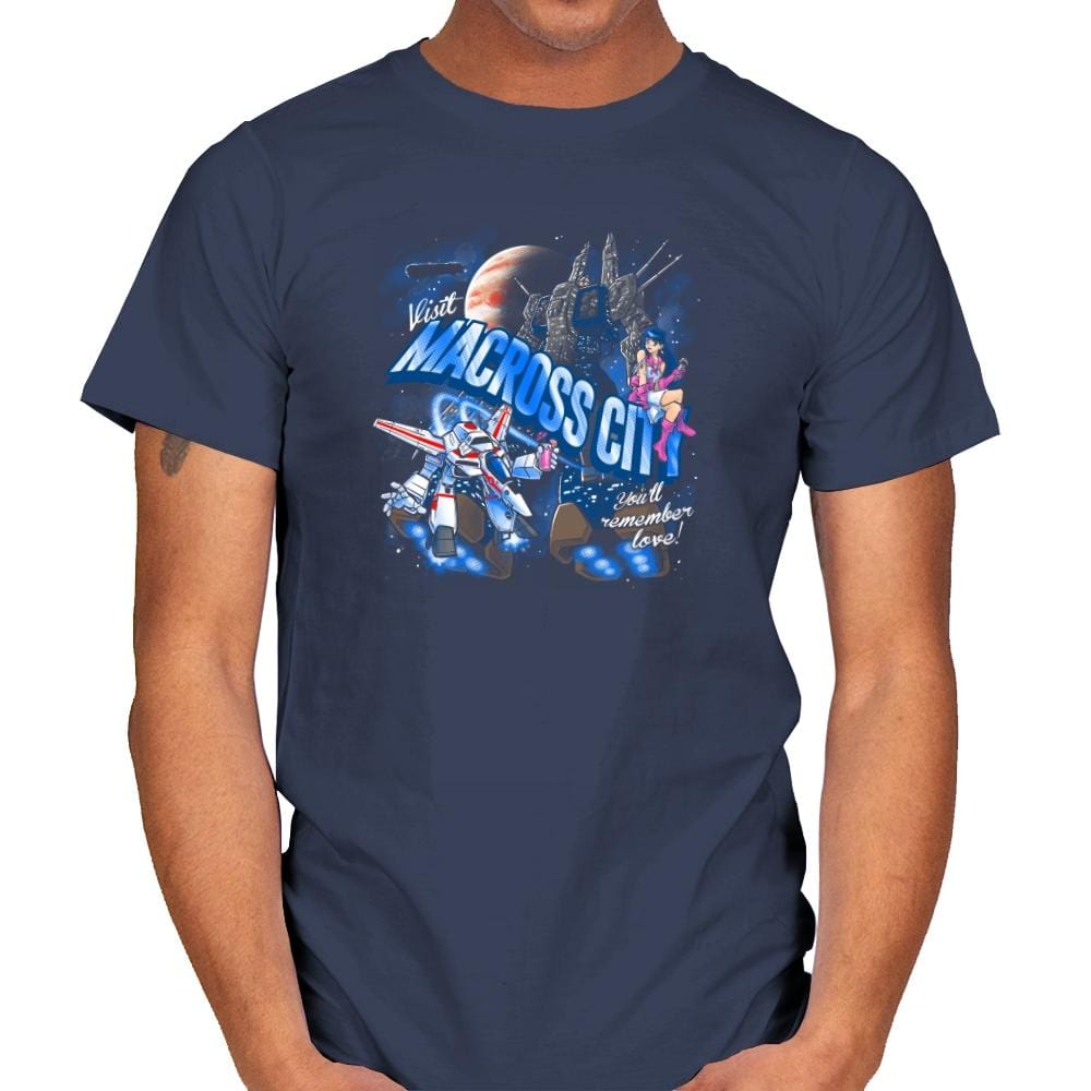 Visit Macross City Exclusive - Mens T-Shirts RIPT Apparel Small / Navy