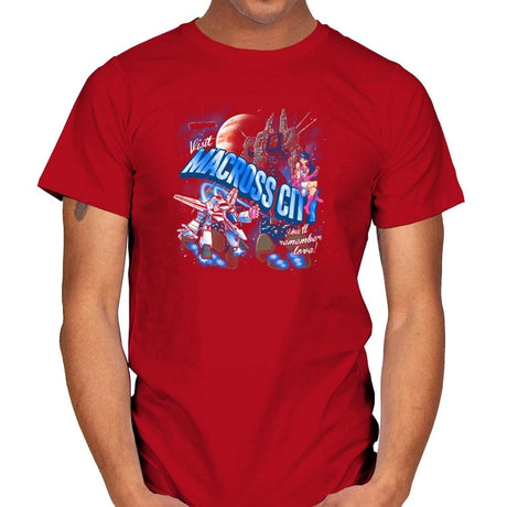 Visit Macross City Exclusive - Mens T-Shirts RIPT Apparel Small / Red