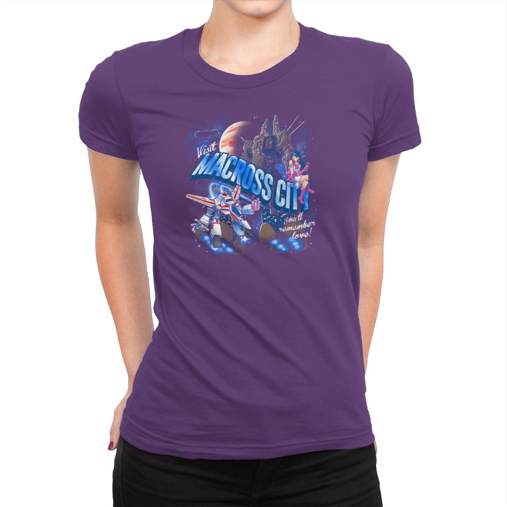 Visit Macross City Exclusive - Womens Premium T-Shirts RIPT Apparel Small / Purple Rush