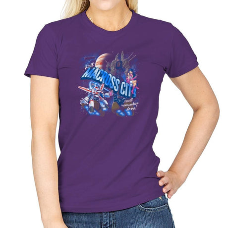 Visit Macross City Exclusive - Womens T-Shirts RIPT Apparel Small / Purple
