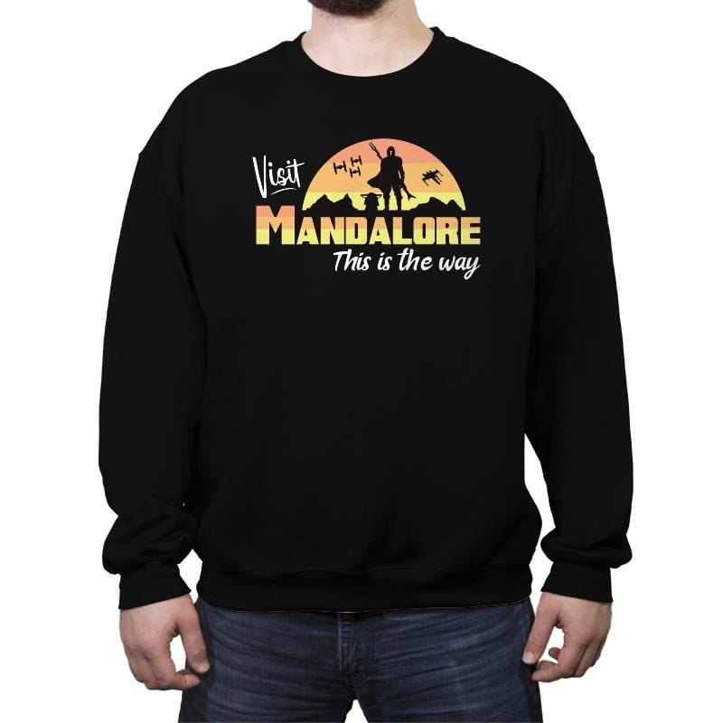 Visit Mandalore - Crew Neck Sweatshirt Crew Neck Sweatshirt RIPT Apparel Small / Black