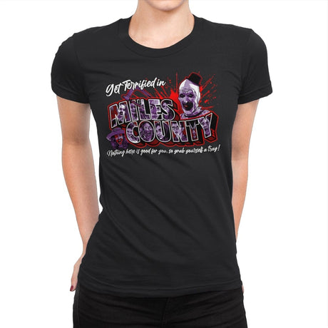 Visit Miles County: Nothing Here is Good for You! - Womens Premium T-Shirts RIPT Apparel Small / Black