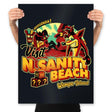 Visit N.Sane Beach - Prints Posters RIPT Apparel 18x24 / Black