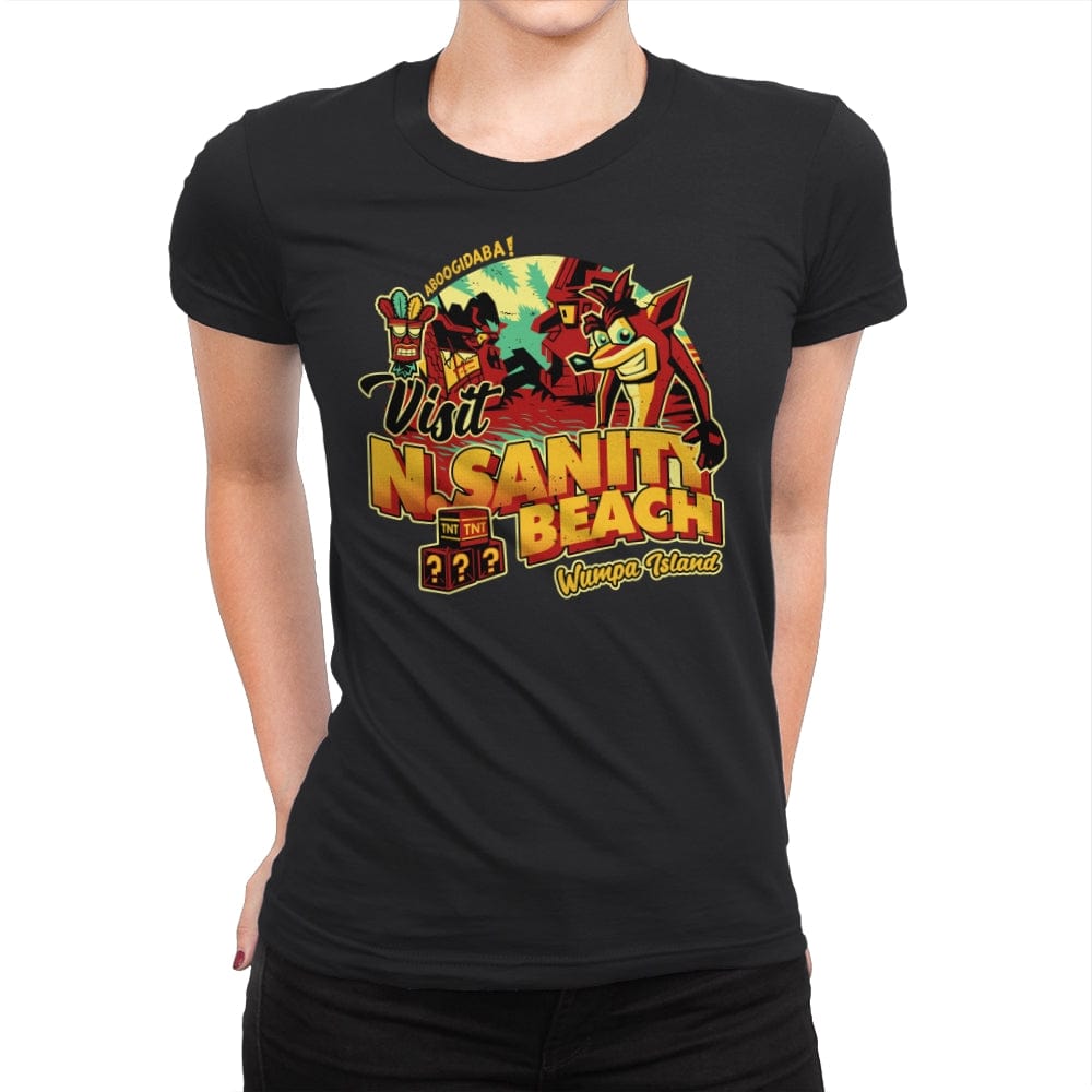 Visit N.Sane Beach - Womens Premium T-Shirts RIPT Apparel Small / Black