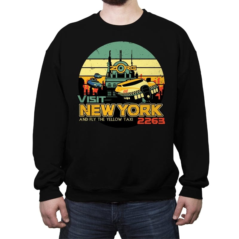Visit New York 2263 - Crew Neck Sweatshirt Crew Neck Sweatshirt RIPT Apparel Small / Black