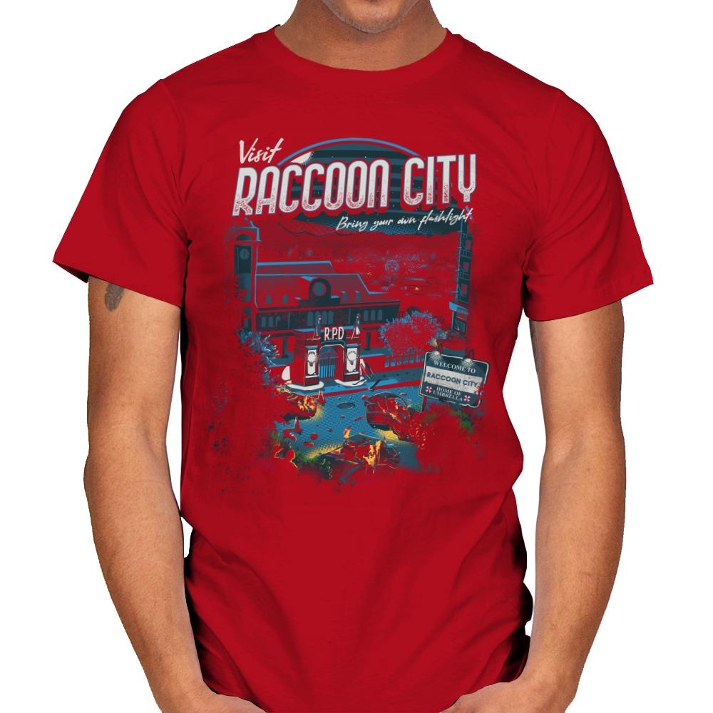Visit Raccoon City - Mens T-Shirts RIPT Apparel Small / Red