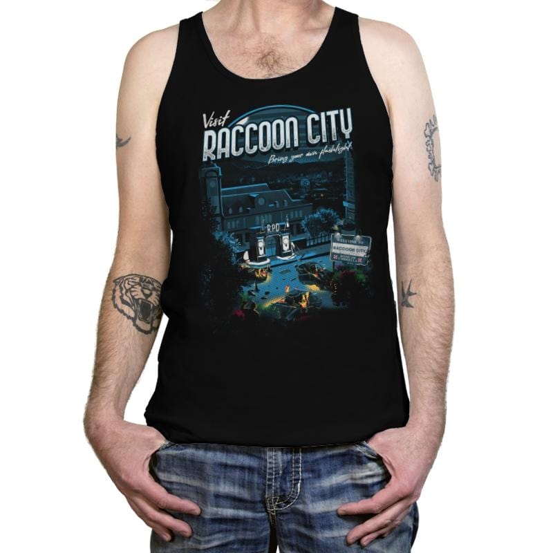 Visit Raccoon City - Tanktop Tanktop RIPT Apparel X-Small / Black