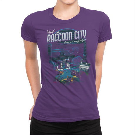 Visit Raccoon City - Womens Premium T-Shirts RIPT Apparel Small / Purple Rush