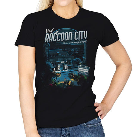 Visit Raccoon City - Womens T-Shirts RIPT Apparel Small / Black