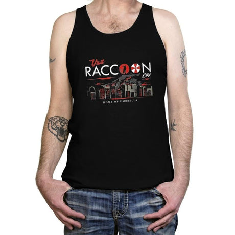 visit Raccoon - Tanktop Tanktop RIPT Apparel X-Small / Black