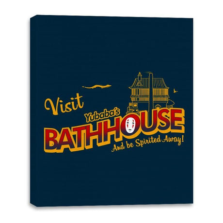 Visit the Bathhouse - Canvas Wraps Canvas Wraps RIPT Apparel 16x20 / Navy