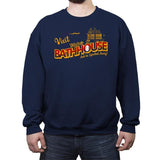 Visit the Bathhouse - Crew Neck Sweatshirt Crew Neck Sweatshirt RIPT Apparel Small / Navy