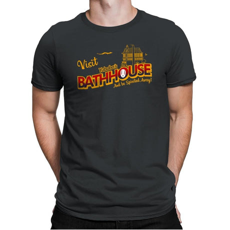 Visit the Bathhouse - Mens Premium T-Shirts RIPT Apparel Small / Heavy Metal