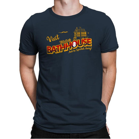 Visit the Bathhouse - Mens Premium T-Shirts RIPT Apparel Small / Indigo