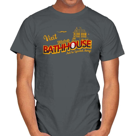 Visit the Bathhouse - Mens T-Shirts RIPT Apparel Small / Charcoal
