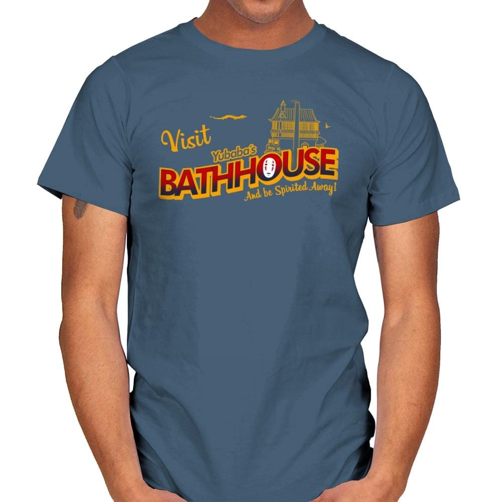 Visit the Bathhouse - Mens T-Shirts RIPT Apparel Small / Indigo Blue