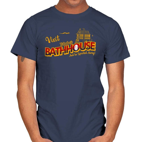 Visit the Bathhouse - Mens T-Shirts RIPT Apparel Small / Navy