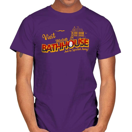Visit the Bathhouse - Mens T-Shirts RIPT Apparel Small / Purple