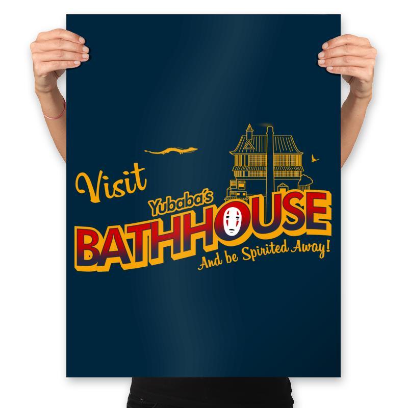 Visit the Bathhouse - Prints Posters RIPT Apparel 18x24 / Navy