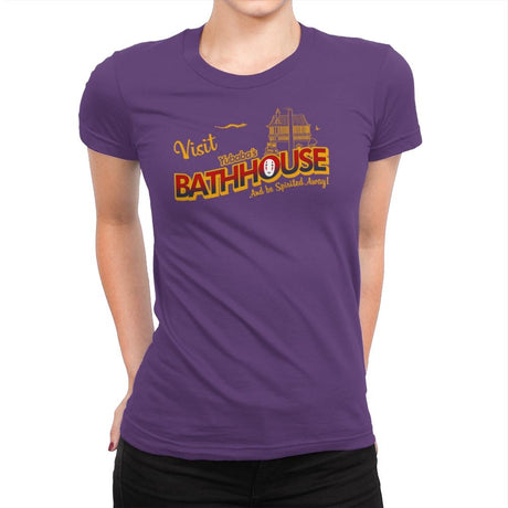 Visit the Bathhouse - Womens Premium T-Shirts RIPT Apparel Small / Purple Rush