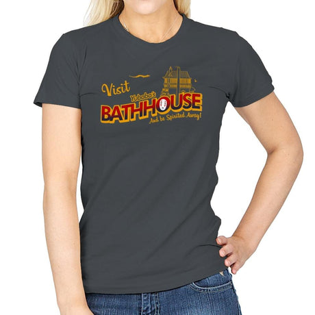 Visit the Bathhouse - Womens T-Shirts RIPT Apparel Small / Charcoal