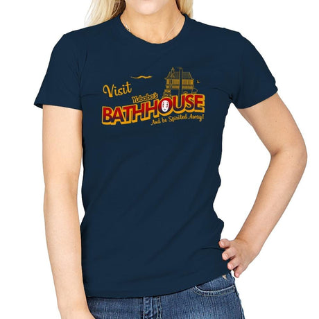 Visit the Bathhouse - Womens T-Shirts RIPT Apparel Small / Navy