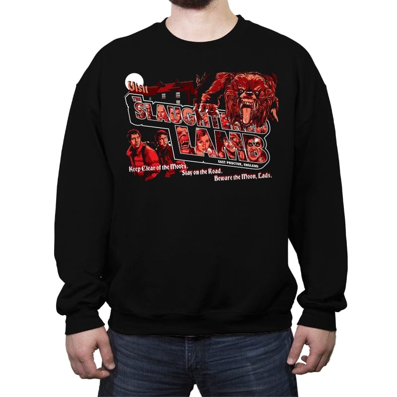 Visit the Slaughtered Lamb - Crew Neck Sweatshirt Crew Neck Sweatshirt RIPT Apparel Small / Black