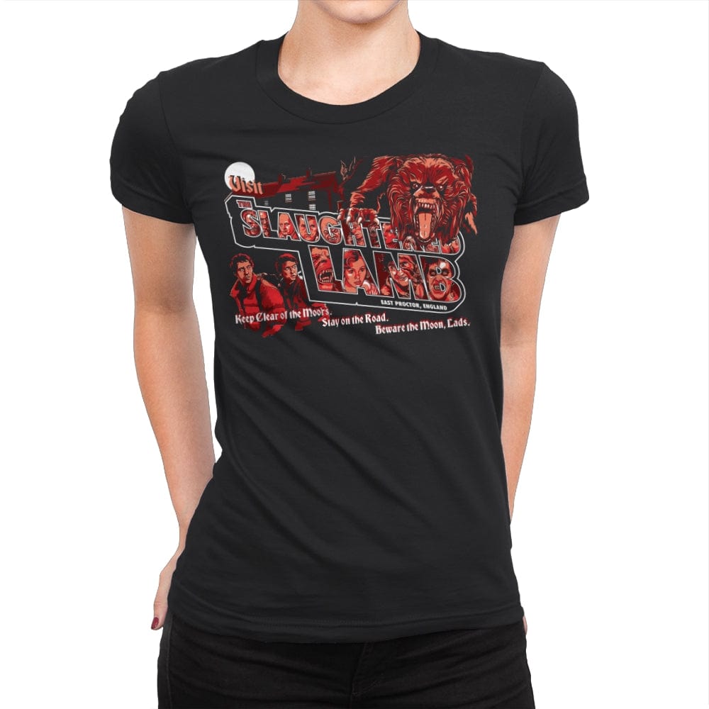 Visit the Slaughtered Lamb - Womens Premium T-Shirts RIPT Apparel Small / Black