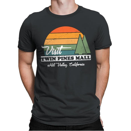 Visit Twin Pines - Mens Premium T-Shirts RIPT Apparel Small / Heavy Metal
