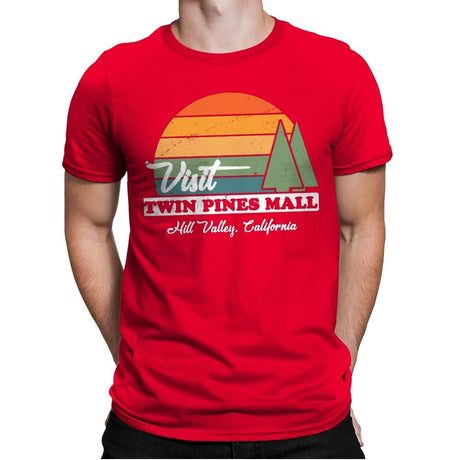 Visit Twin Pines - Mens Premium T-Shirts RIPT Apparel Small / Red