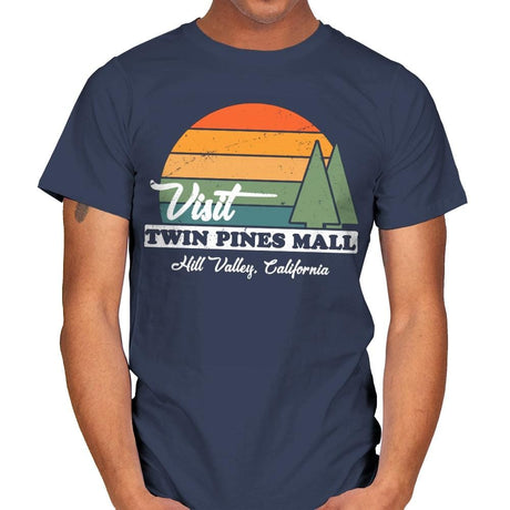 Visit Twin Pines - Mens T-Shirts RIPT Apparel Small / Navy