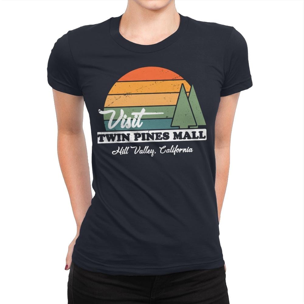 Visit Twin Pines - Womens Premium T-Shirts RIPT Apparel Small / Midnight Navy