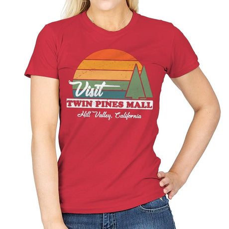 Visit Twin Pines - Womens T-Shirts RIPT Apparel Small / Red