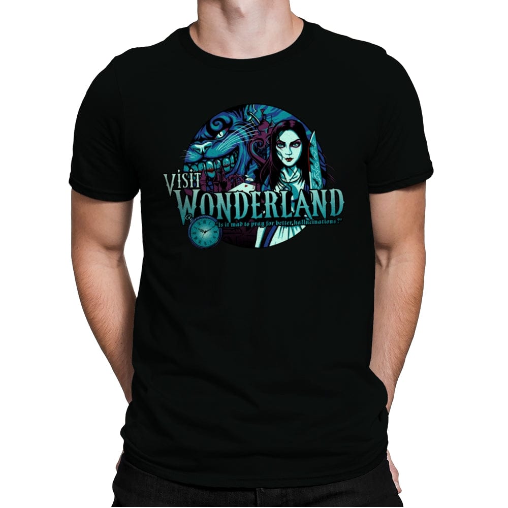 Visit Wonderland - Mens Premium T-Shirts RIPT Apparel Small / Black