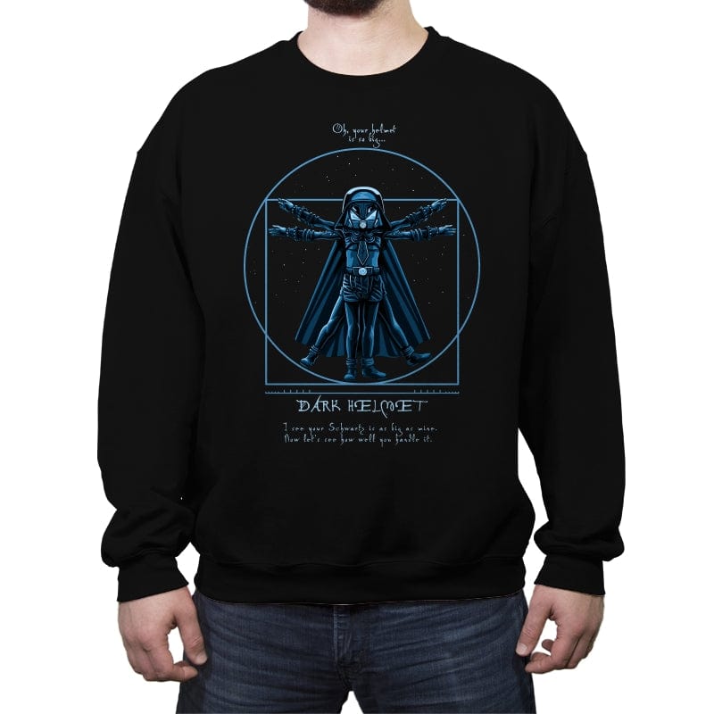 Vitruvian Helmet - Crew Neck Sweatshirt Crew Neck Sweatshirt RIPT Apparel Small / Black