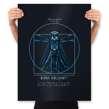Vitruvian Helmet - Prints Posters RIPT Apparel 18x24 / Black