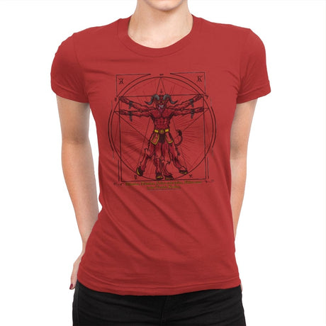 Vitruvian Krampus - Womens Premium T-Shirts RIPT Apparel Small / Red