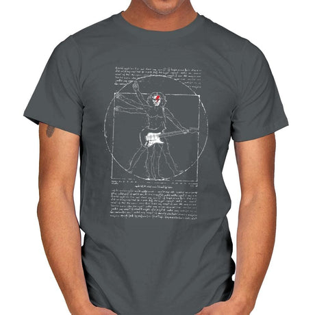 Vitruvian Rock - Mens T-Shirts RIPT Apparel Small / Charcoal