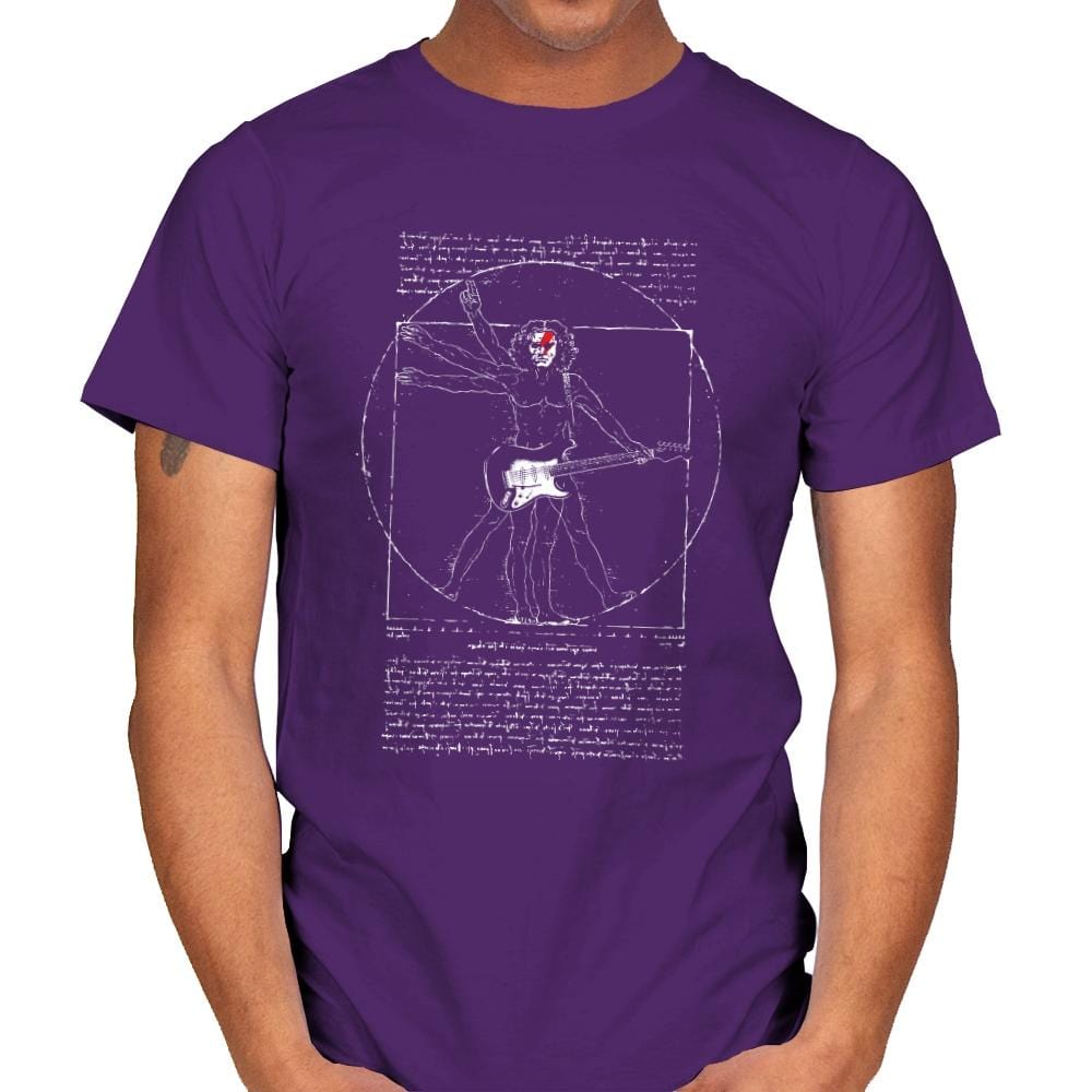 Vitruvian Rock - Mens T-Shirts RIPT Apparel Small / Purple