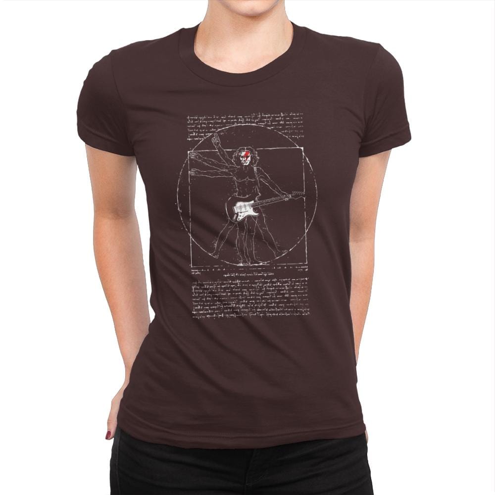 Vitruvian Rock - Womens Premium T-Shirts RIPT Apparel Small / Dark Chocolate